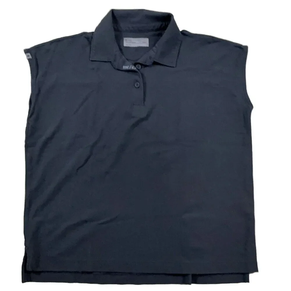 FIGS Sleeveless Polo Shirt Small Pima Cotton Tailored Scrub Top Black
